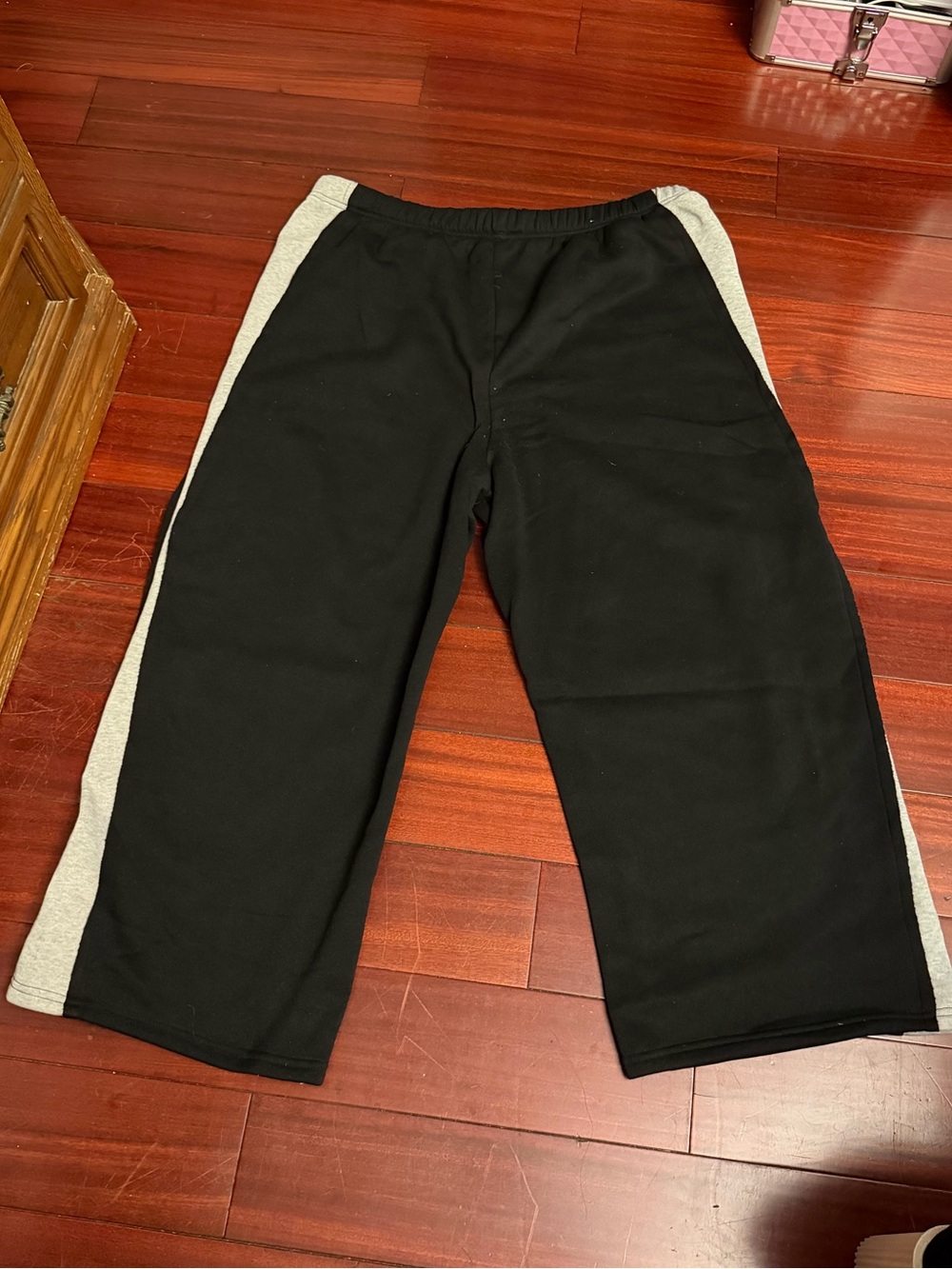 SHEIN Black Jogger Pants with Gray Side Stripes